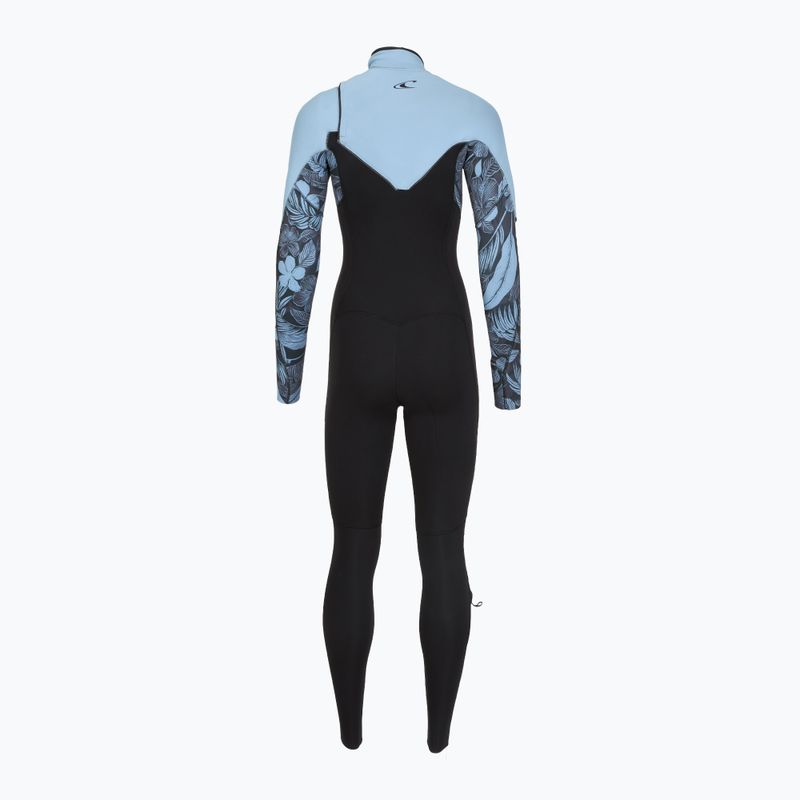 Dámský plavecký neopren O'Neill Epic 5/4 mm Chest Zip Full black/stormy palm/faded denim 3