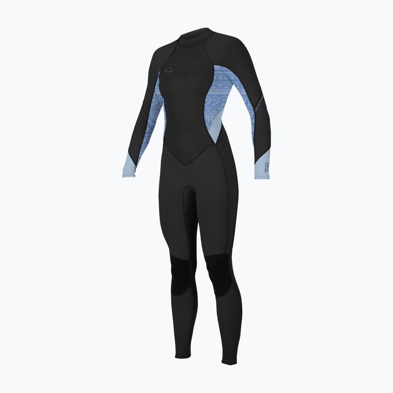 Dámský plavecký neopren O'Neill Bahia 3/2 Back Zip Full IQ5 black/surf abstract/chambray blue