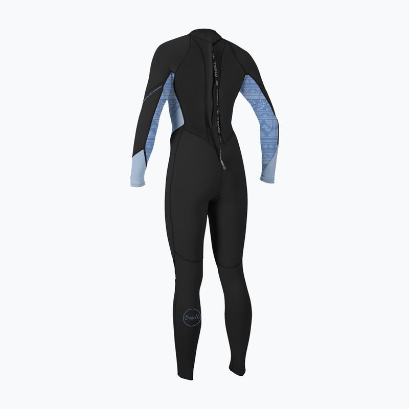 Dámský plavecký neopren O'Neill Bahia 3/2 Back Zip Full IQ5 black/surf abstract/chambray blue 2