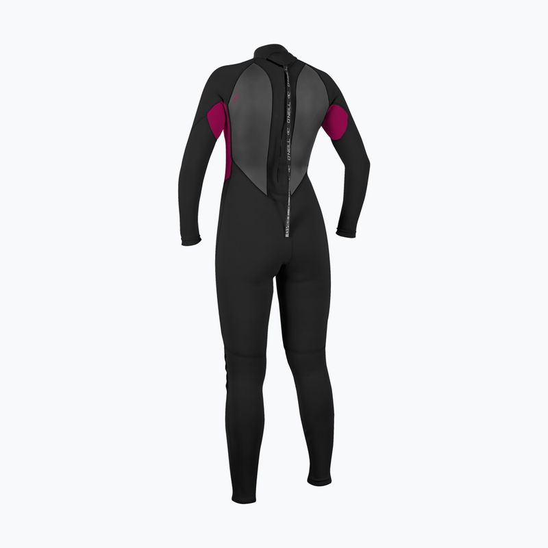 Dámský plavecký neopren O'Neill Reactor-2 3/2 Back Zip Full J18 black/punk pink 2
