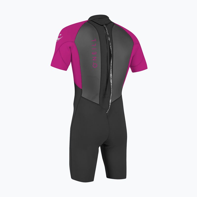 Dětský plavecký neopren O'Neill Youth Reactor-2 2mm Back Zip SS Spring black/berry 2