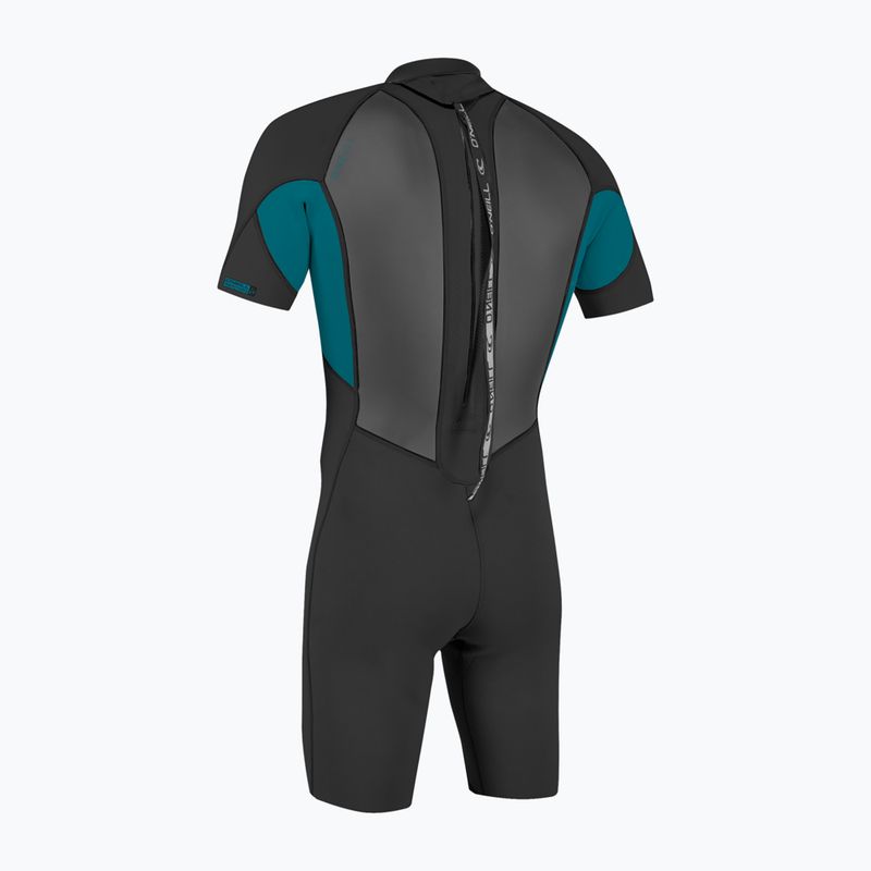 Dětský plavecký neopren O'Neill Youth Reactor-2 2mm Back Zip SS Spring black/tide pool 2