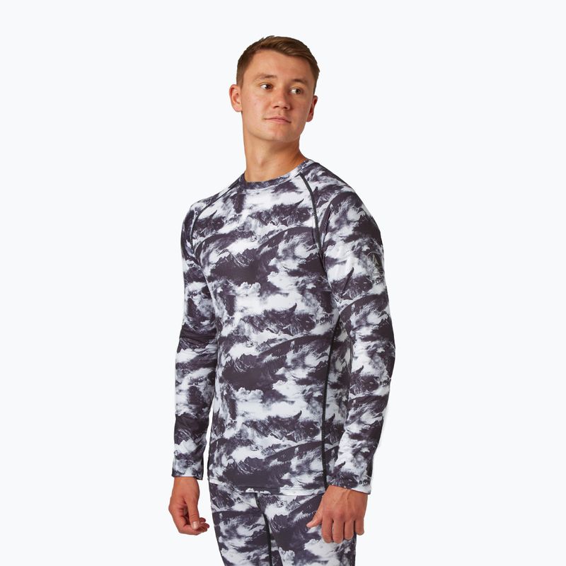 Pánské termo tričko longsleeve Surfanic Bodyfit Limited Edition Crew Neck white out print