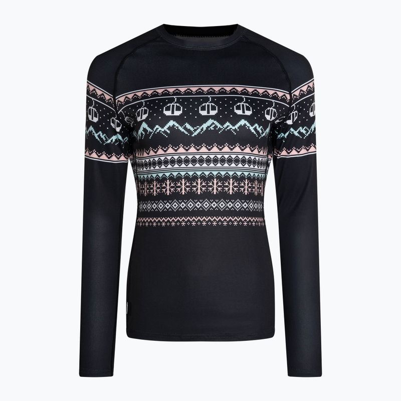 Dámská termoakční mikina Surfanic Cozy Limited Edition Crew Neck black fairisle 4