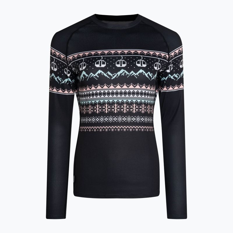 Dámské termo tričko longsleeve Surfanic Cozy Limited Edition Crew Neck black fairisle 4