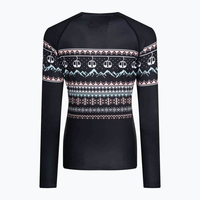 Dámské termo tričko longsleeve Surfanic Cozy Limited Edition Crew Neck black fairisle 5