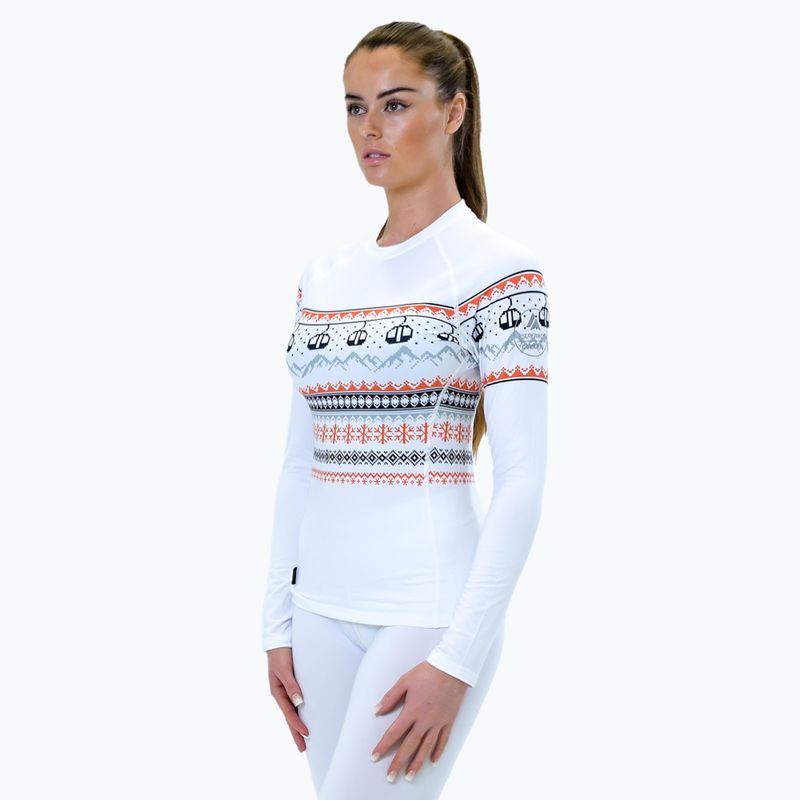 Dámské termo tričko longsleeve Surfanic Cozy Limited Edition Crew Neck white fairisle