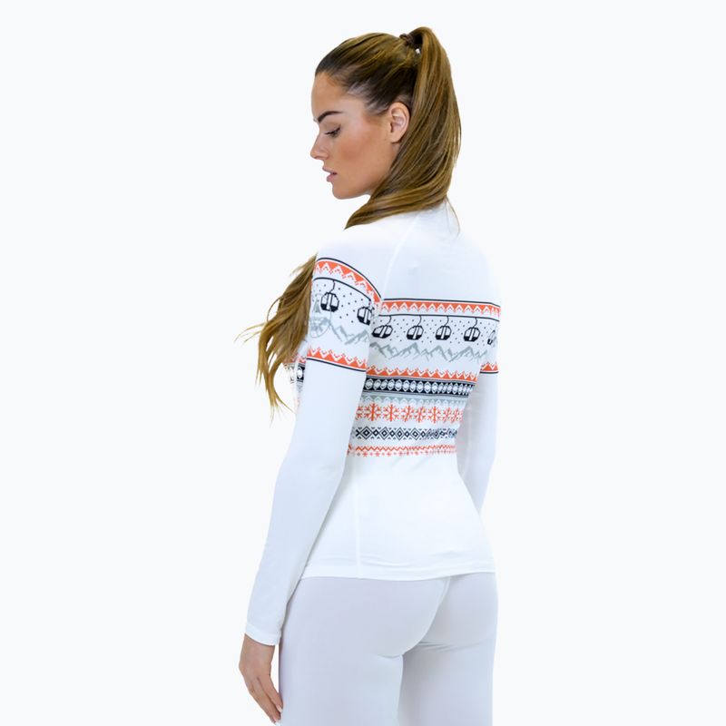 Dámská termoakční mikina Surfanic Cozy Limited Edition Crew Neck white fairisle 3
