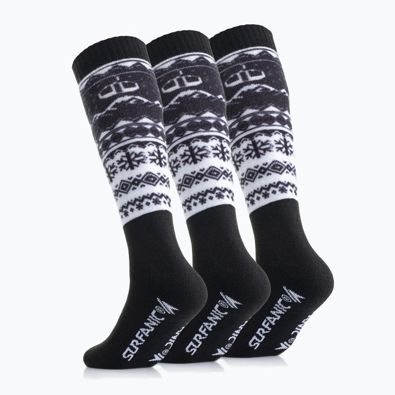 Lyžařské ponožky Surfanic Pro Tech balení 3 ks Fairisle black 3