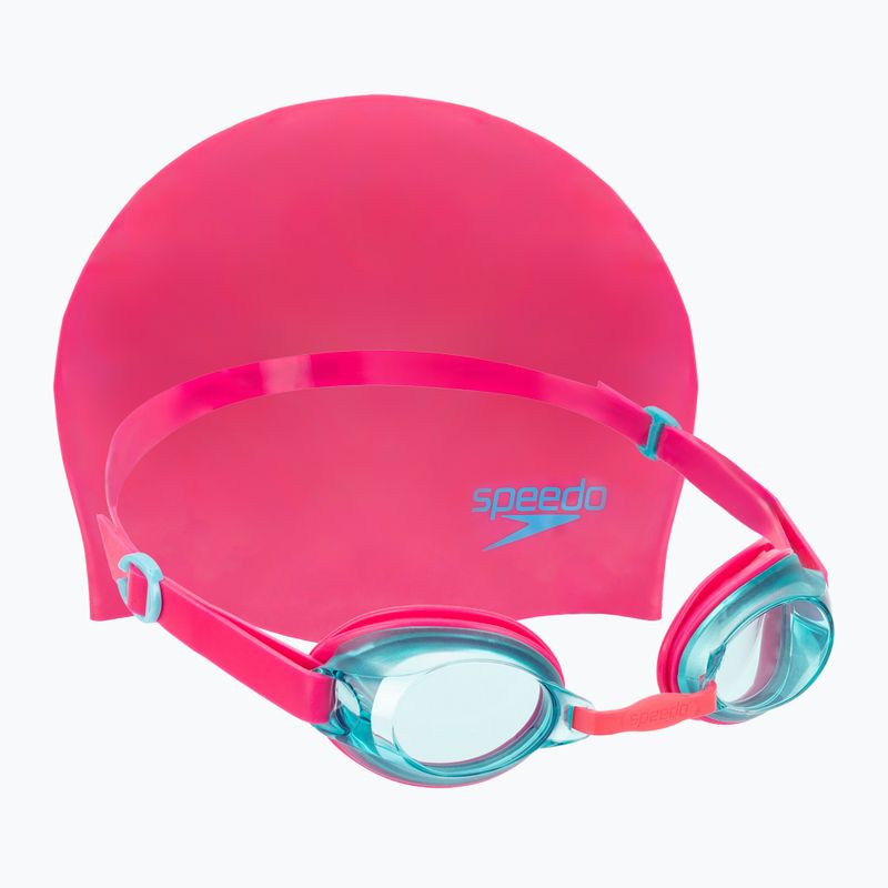 Děstská plavecká souprpava Speedo Jet V2 Czepek + Okulary fluo orange/pink assorted