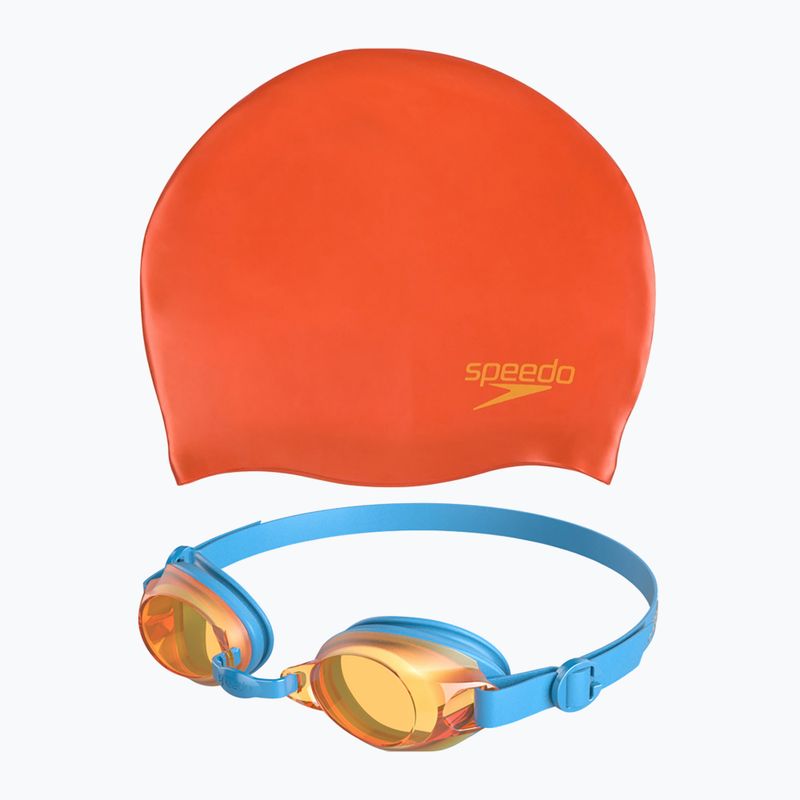 Děstská plavecká souprpava Speedo Jet V2 Czepek + Okulary fluo orange/pink assorted 8