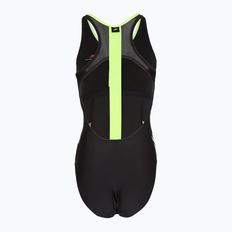 Dámské jednodílné plavkySpeedo Reflect Wave black/green 2