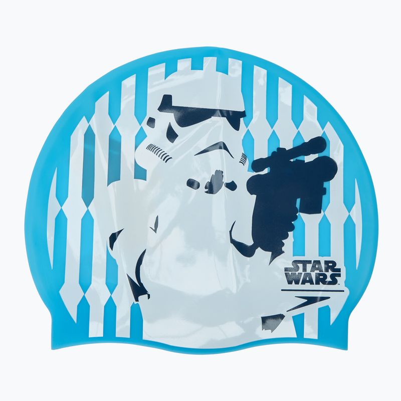 Plavecká čepice Speedo Slogan Print Star Wars Stormtrooper blue/white/grey