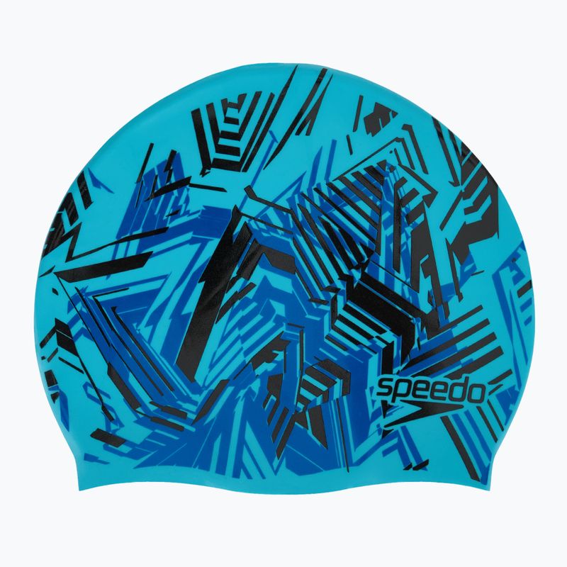 Dětská plavecká čepice Speedo Slogan Print blue/black