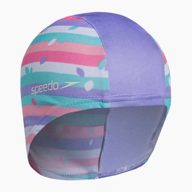 Speedo Fialová dětská čepice s potiskem 68-12241D681