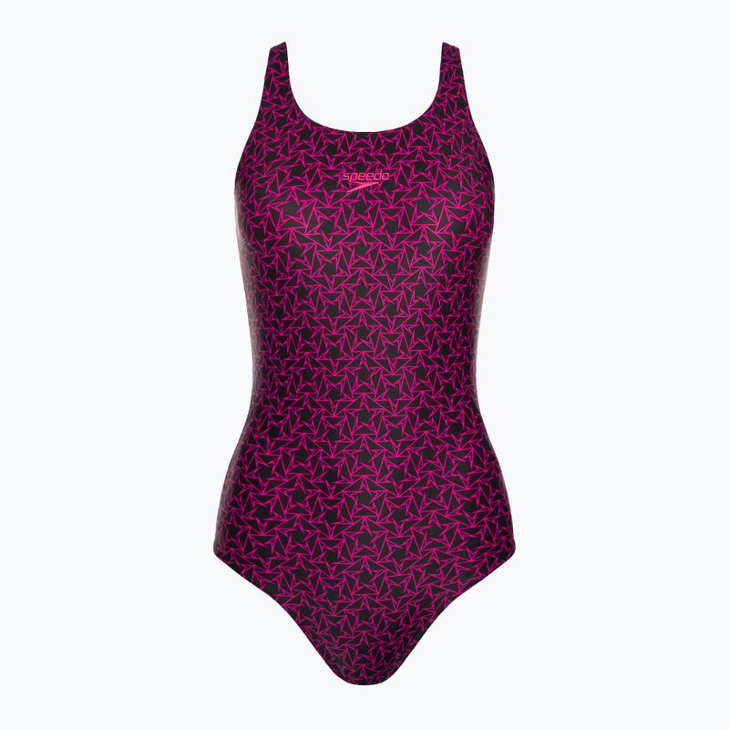 Speedo Boomstar Dámské jednodílné plavky Allover Muscleback Black Pink 68-12299B344