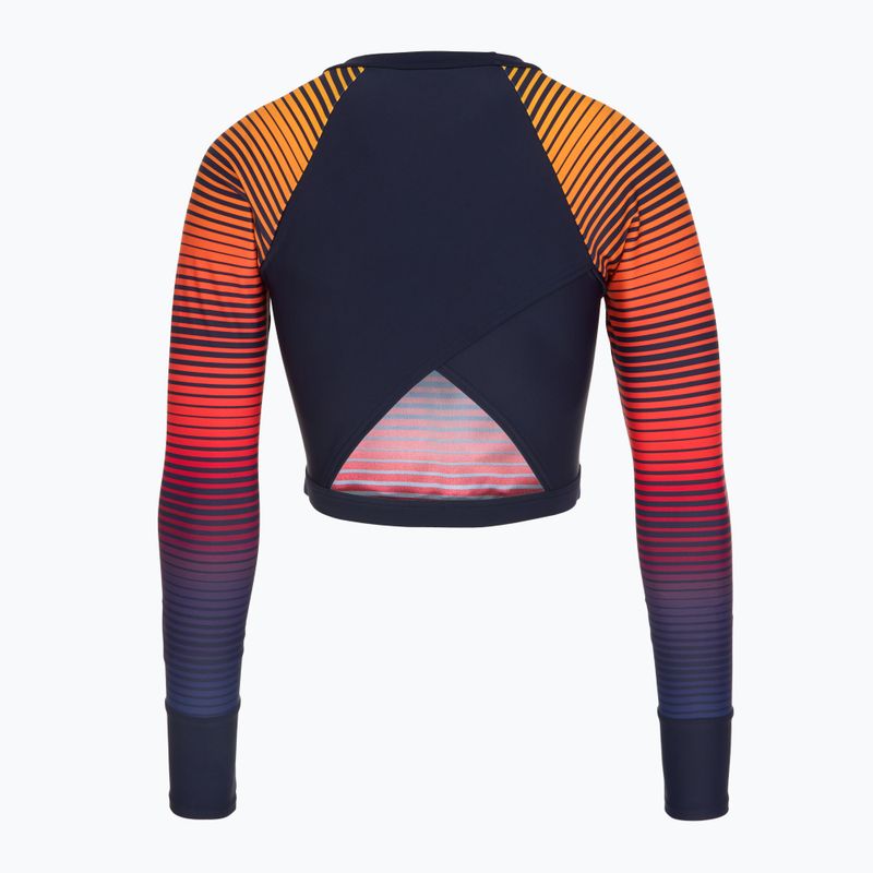 Dámské plavecké tričko Longsleeve Speedo Wrap Back Top modrá/orange 2
