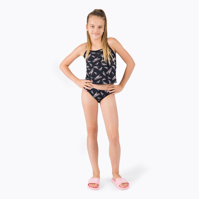Speedo Dětské dvoudílné plavky Tankini s potiskem a vázáním černé 68-12380F390 5