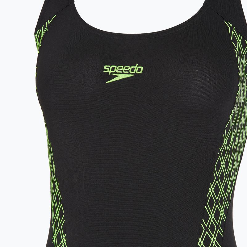 Dámské jednodílné plavky Speedo Panel Muscleback black/green 3