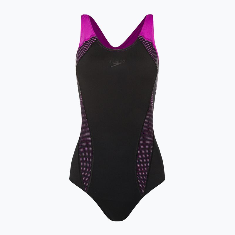 Speedo Placement Laneback dámské jednodílné plavky černo-růžové 11389C733