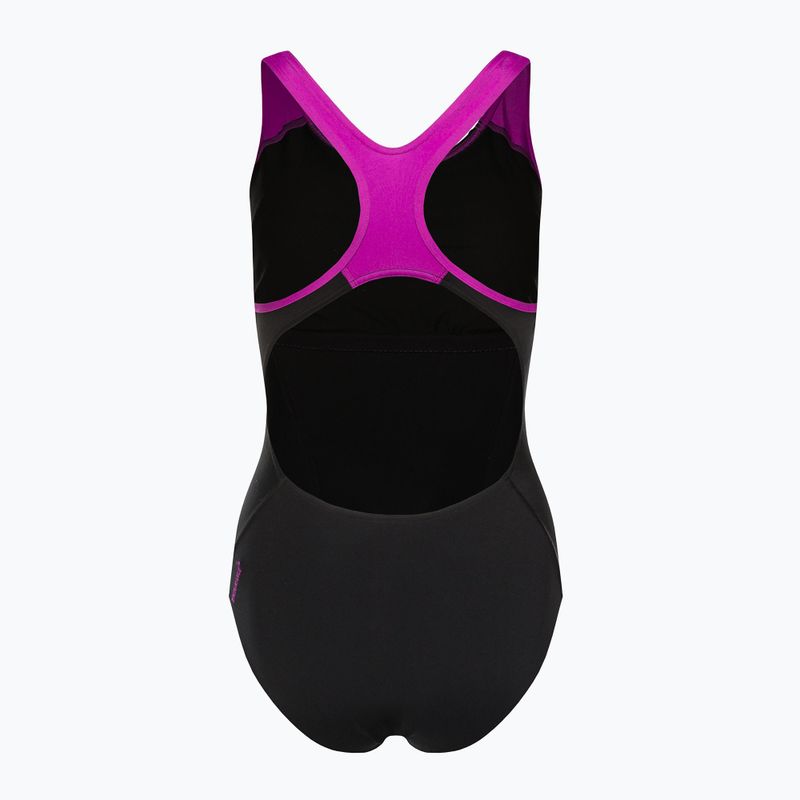 Speedo Placement Laneback dámské jednodílné plavky černo-růžové 11389C733 2