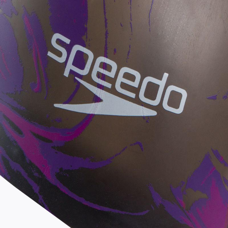 Speedo Plavecká čepice s potiskem dlouhých vlasů černo-fialová 68-11306 3