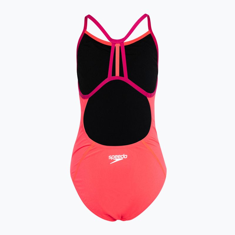 Speedo Lane Line Back Solid pink 68-13441 dětské jednodílné plavky 2