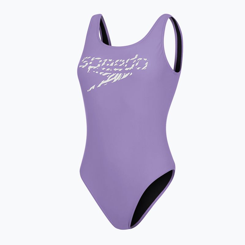 Dámské jednodílné plavky Speedo Logo Deep U-Back fialové 68-12369 4