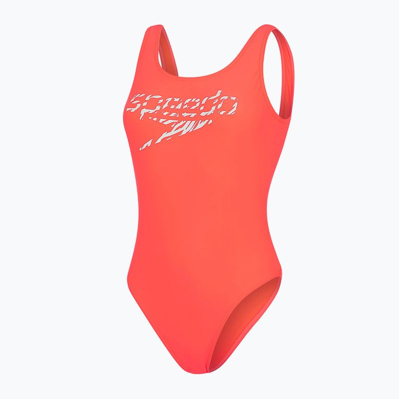 Dámské jednodílné plavky Speedo Logo Deep U-Back červené 68-12369 4