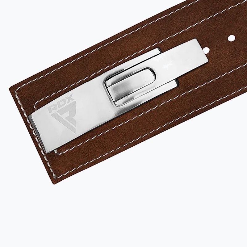 Vzpěračský opasek RDX Pro Liver Buckle Lth brown 3