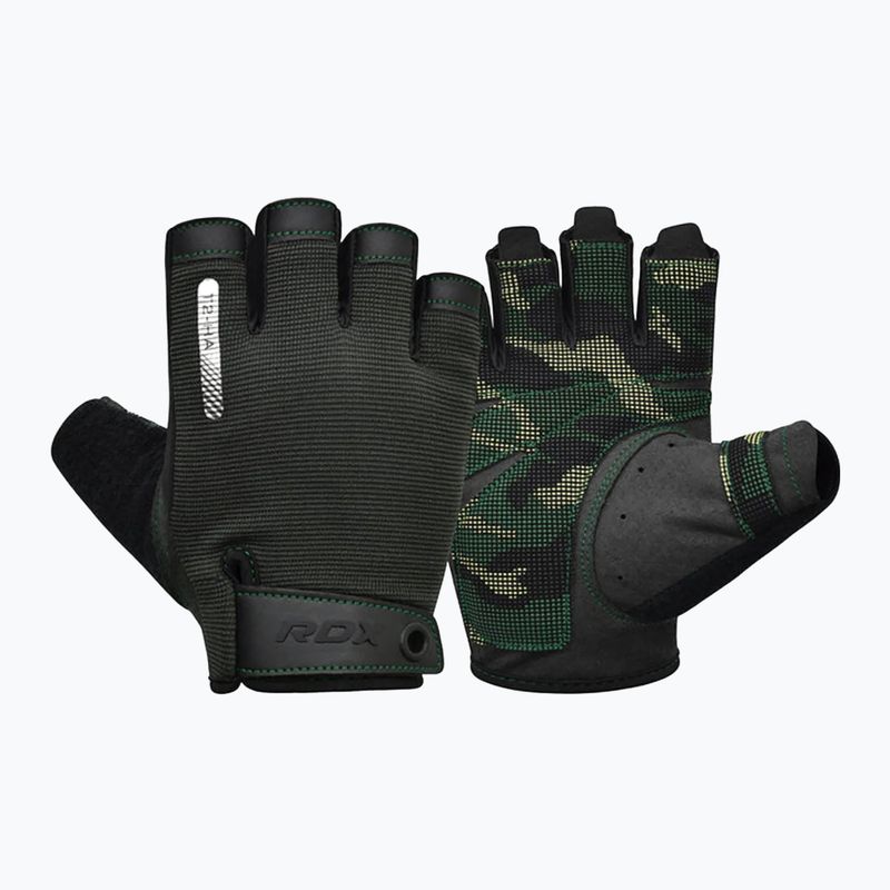 Tréninkové rukavice RDX T2 Half army green 