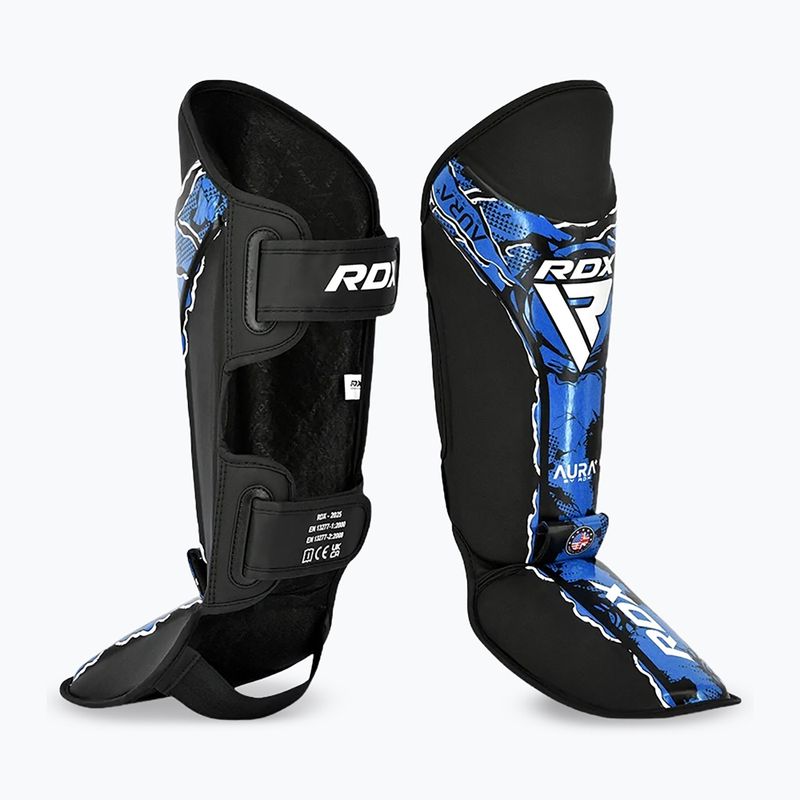 Chrániče holení a chodidel RDX Instep New Aura F17 Shin black/blue 2