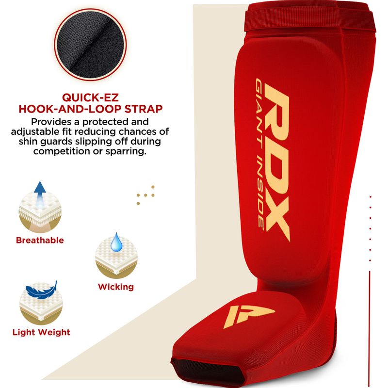 RDX Hosiery Shin Instep Pěnové chrániče holeně a chodidla červená/bílá 2