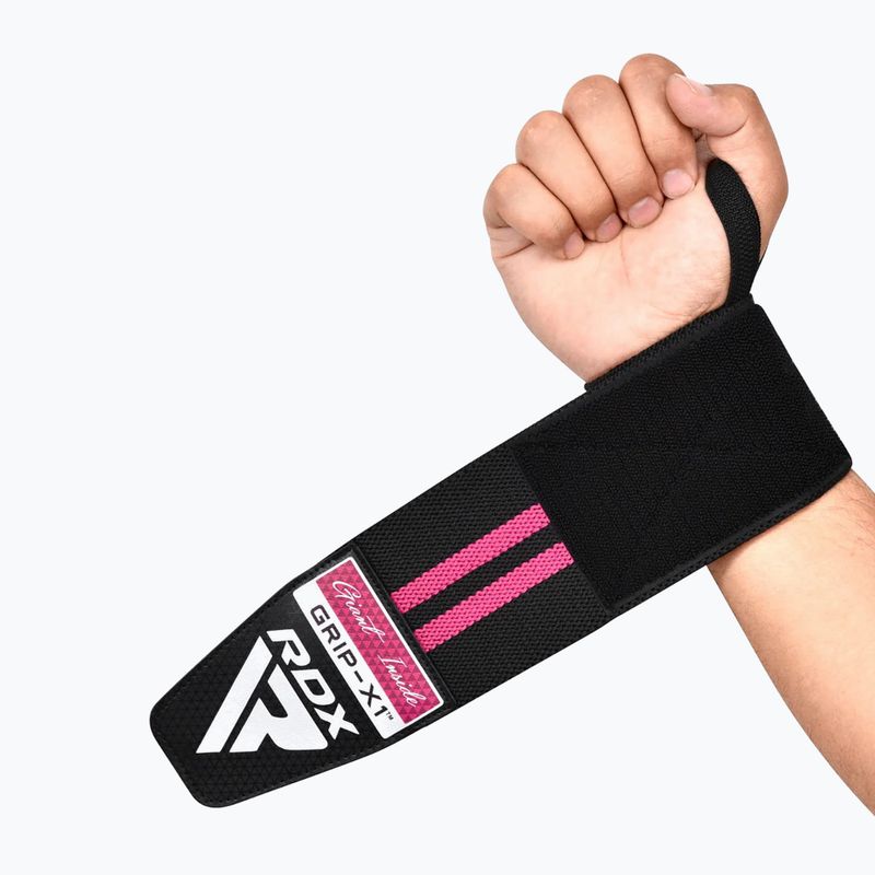 Ortézy na zápěstí RDX WR11 Gym Wirst Wrap black/pink 4