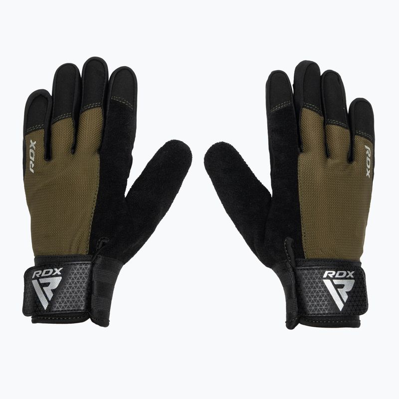 Tréninkové rukavice RDX W1F Full Finger army green 2