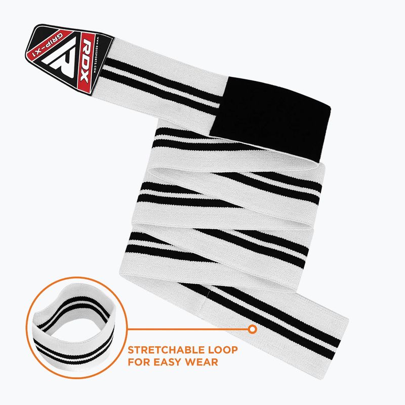 Bandáže na kolena RDX Compression Elasticated Knee Wrap white 5