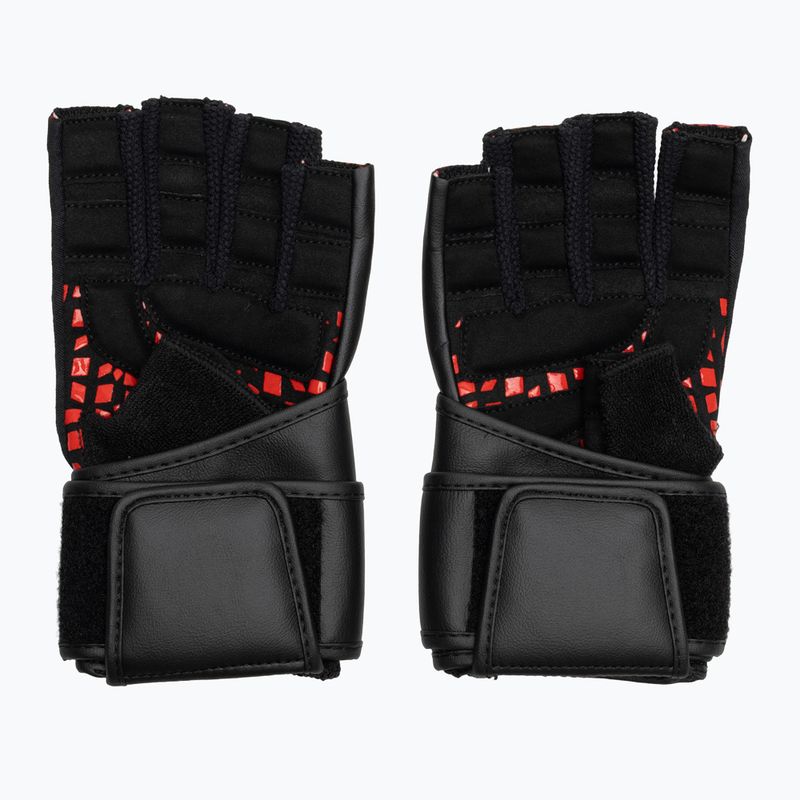 Trekingové rukavice RDX L4 Finger Weightlifting Leather red/black 3