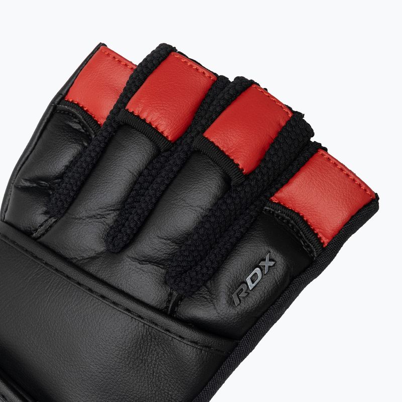 Trekingové rukavice RDX L4 Finger Weightlifting Leather red/black 4