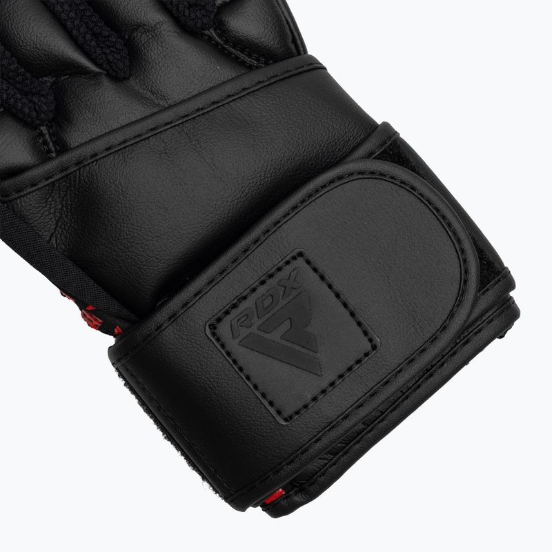 Trekingové rukavice RDX L4 Finger Weightlifting Leather red/black 5