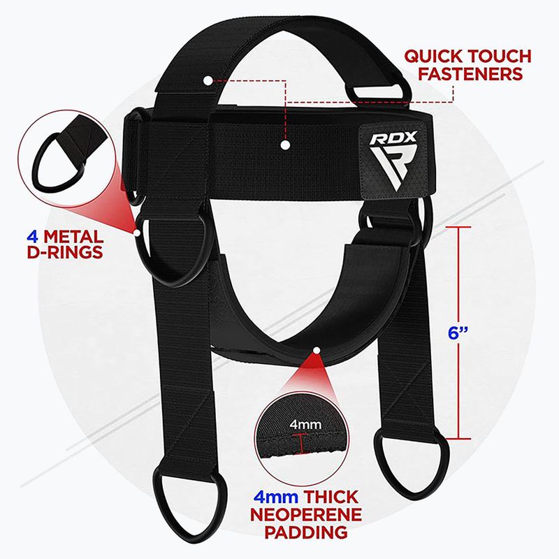 Postroj na krk pro vzpírání RDX H2 Neck Harness For Weight Lifting black 3