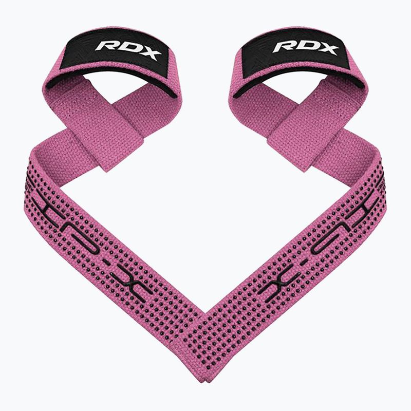 Popruhy s háky na zápěstí RDX S4 Weightlifting Wrist Straps pink 2