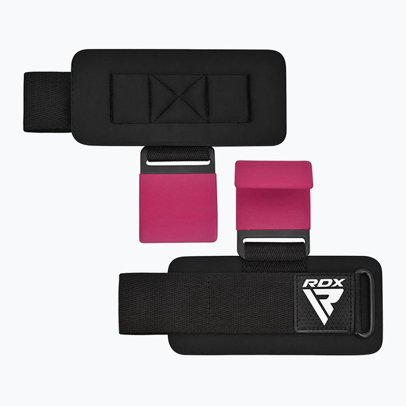 Popruhy s háky na zápěstí RDX W5 Weight Lifting Hook Strap pink 5