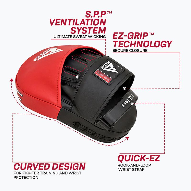 Tréninkové lapy  RDX Focus Pad T1 red/black 7