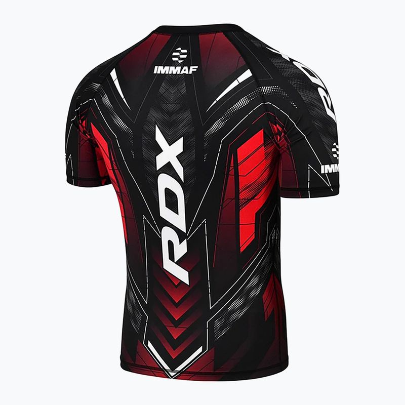 Pánské tréninkové tričko RDX IMMAF Approved Half Sleeves Compression red 2