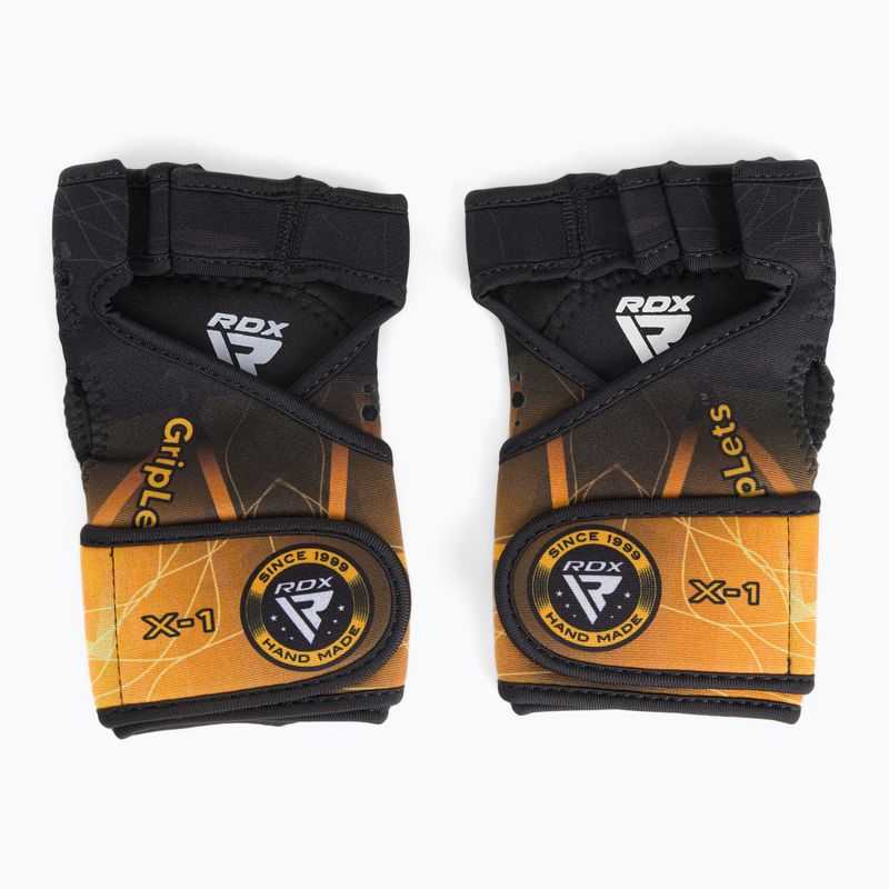 Tréninkové rukavice RDX Weight Lifting X1 Long Strap černo-žluté WGN-X1Y 2
