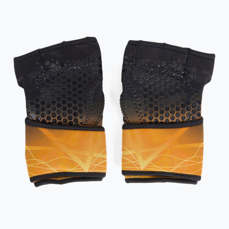 Tréninkové rukavice RDX Weight Lifting X1 Long Strap černo-žluté WGN-X1Y 3