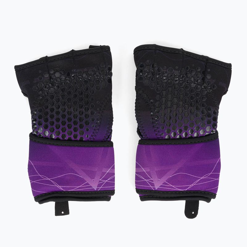Tréninkové rukavice RDX Weight Lifting X1 Long Strap černo-fialové WGN-X1PR 3