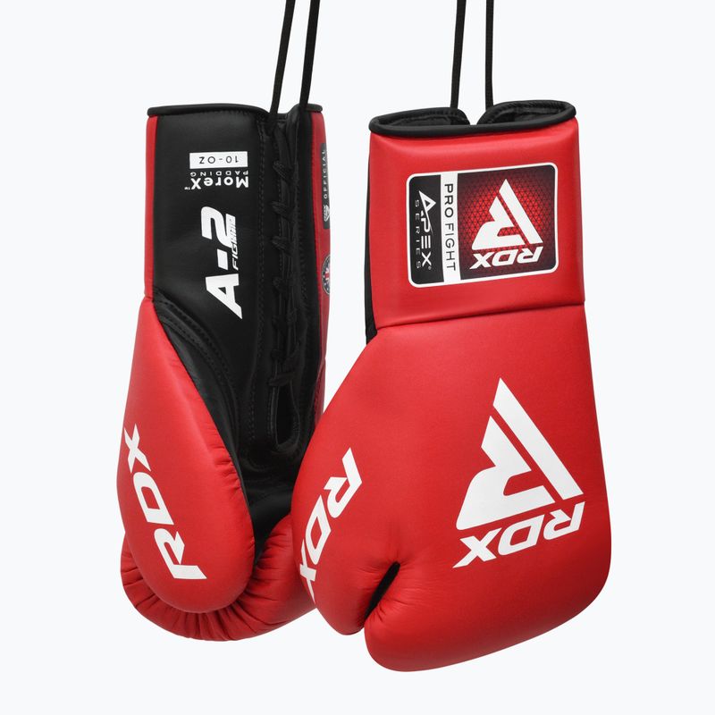 Boxerské rukavice  RDX Apex Competition Fight Lace Up Boxing red 5