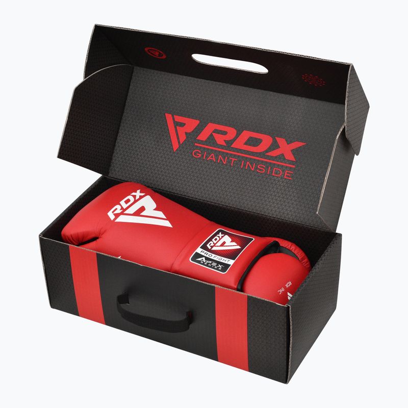 Boxerské rukavice  RDX Apex Competition Fight Lace Up Boxing red 7