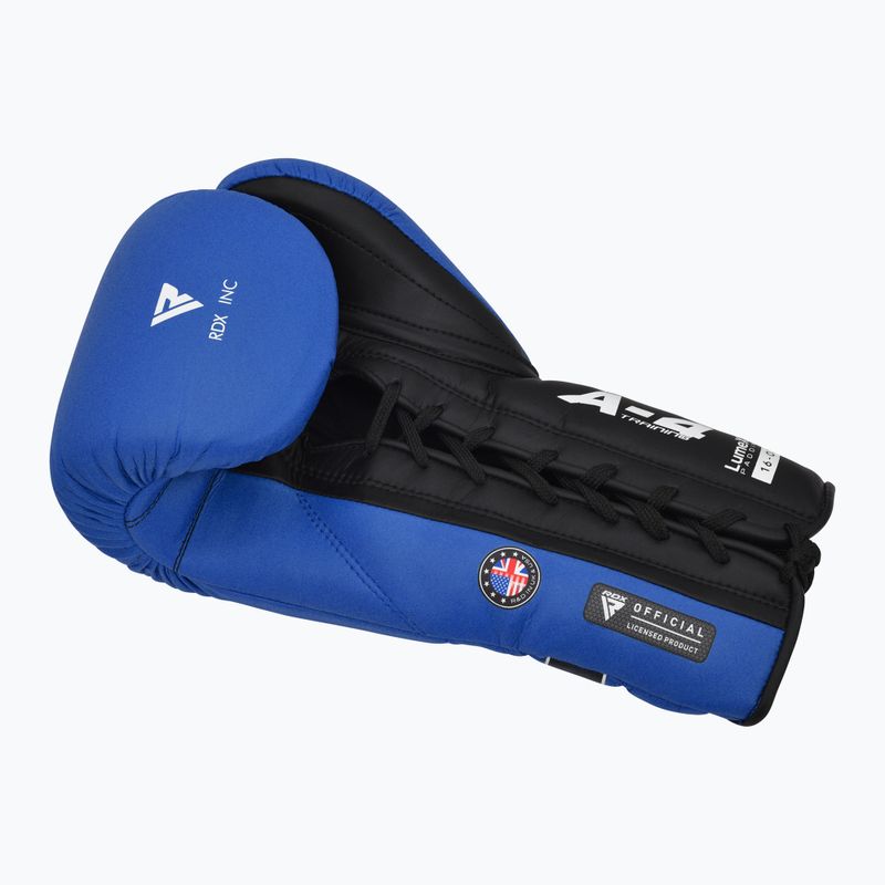 Boxerské rukavice  RDX Apex Lace Up Training Sparring Boxing blue 3